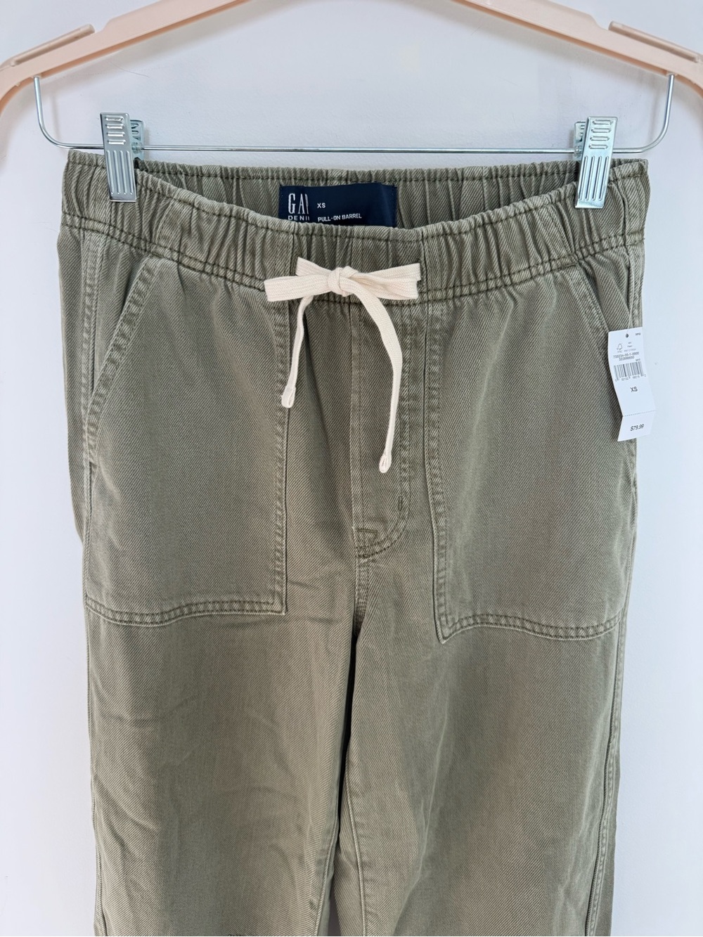 GAP Pull-on Barrel | Olive Drawstring Utility Pants - Picture 2 of 5